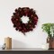 Northlight; Northlight 13.5" Red Unlit Glittered Pinecones, Berries and Ornaments Christmas Wreath; Category:Decorated Wreaths; Image:2